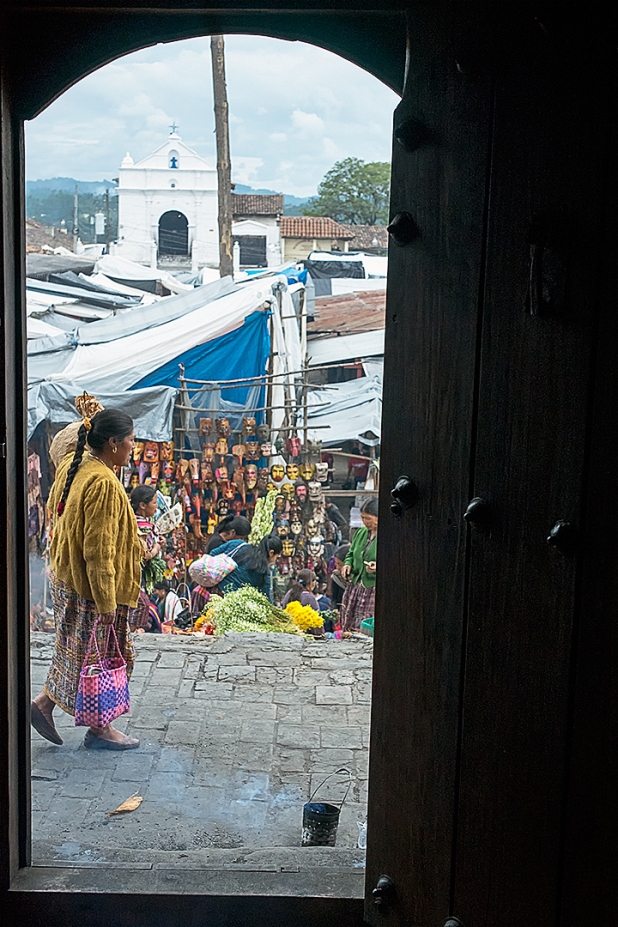 Chichicastenango market day view from the church